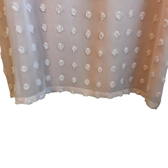 Belongsci Women Mini Dress L Pink 3D‎ Distressed Dots Chiffon Romantic Cottage - Picture 9 of 11